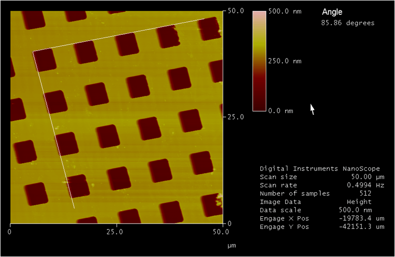 AFM Calibration Gride 4 Degree Sheer