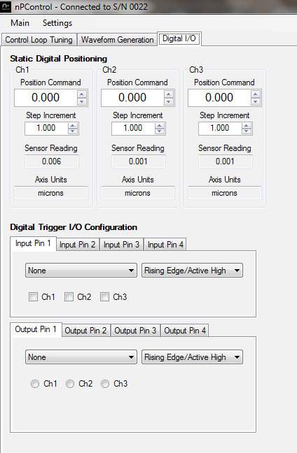 Figure 5. The Digital I/O tab.